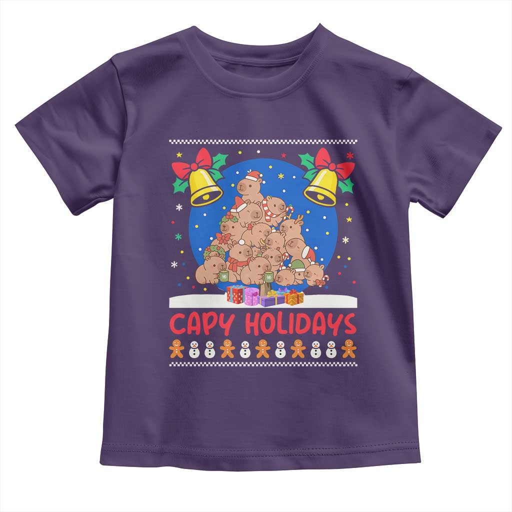 Capybara Christmas Tree Toddler T Shirt Funny Capy Holidays Gift - Wonder Print Shop