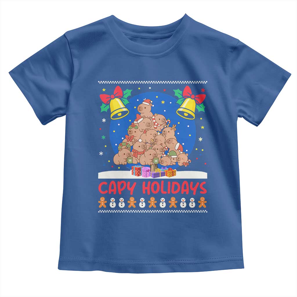 Capybara Christmas Tree Toddler T Shirt Funny Capy Holidays Gift - Wonder Print Shop