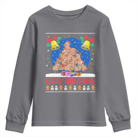 Capybara Christmas Tree Youth Sweatshirt Funny Capy Holidays Gift - Wonder Print Shop