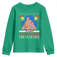Capybara Christmas Tree Youth Sweatshirt Funny Capy Holidays Gift - Wonder Print Shop