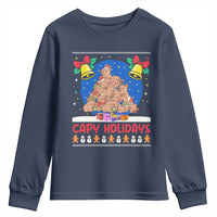 Capybara Christmas Tree Youth Sweatshirt Funny Capy Holidays Gift - Wonder Print Shop