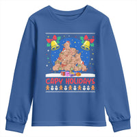 Capybara Christmas Tree Youth Sweatshirt Funny Capy Holidays Gift - Wonder Print Shop