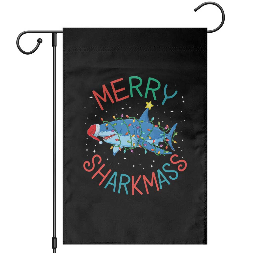 Christmas Shark Garden Flag Funny Merry Sharkmas Xmas Gift - Wonder Print Shop