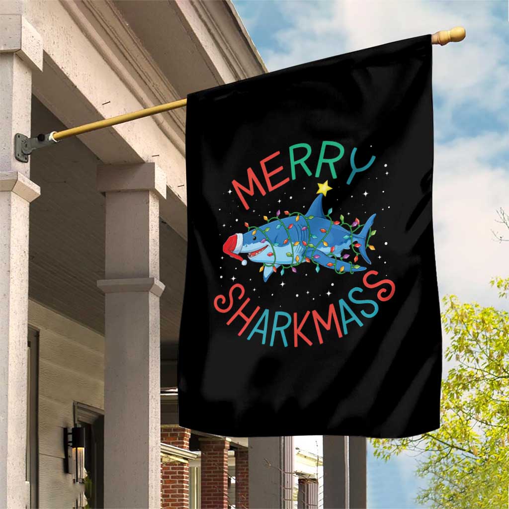 Christmas Shark Garden Flag Funny Merry Sharkmas Xmas Gift - Wonder Print Shop
