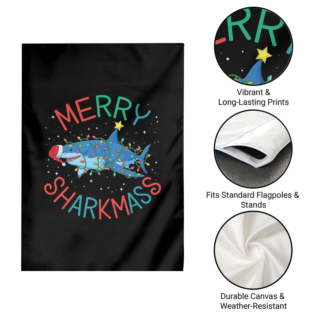 Christmas Shark Garden Flag Funny Merry Sharkmas Xmas Gift - Wonder Print Shop