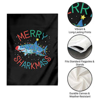 Christmas Shark Garden Flag Funny Merry Sharkmas Xmas Gift - Wonder Print Shop