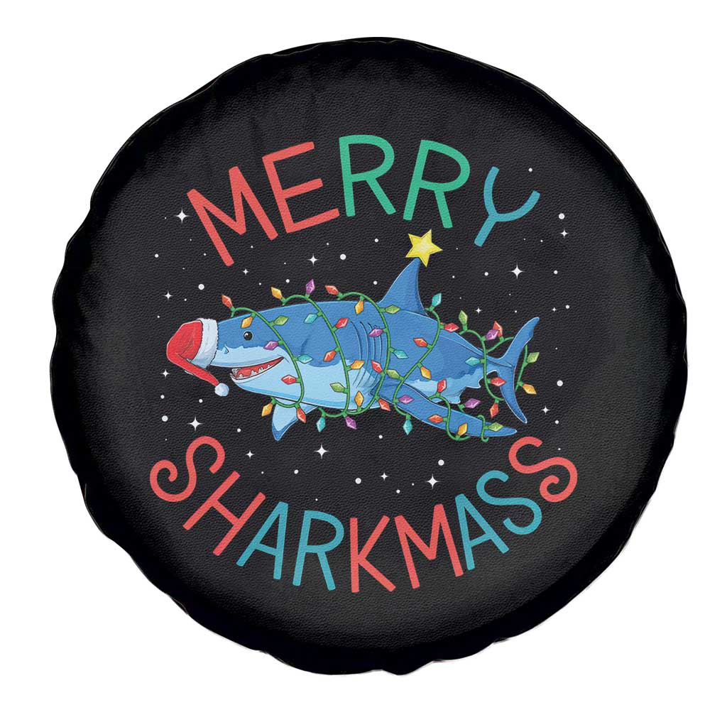 Christmas Shark Spare Tire Cover Funny Merry Sharkmas Xmas Gift - Wonder Print Shop