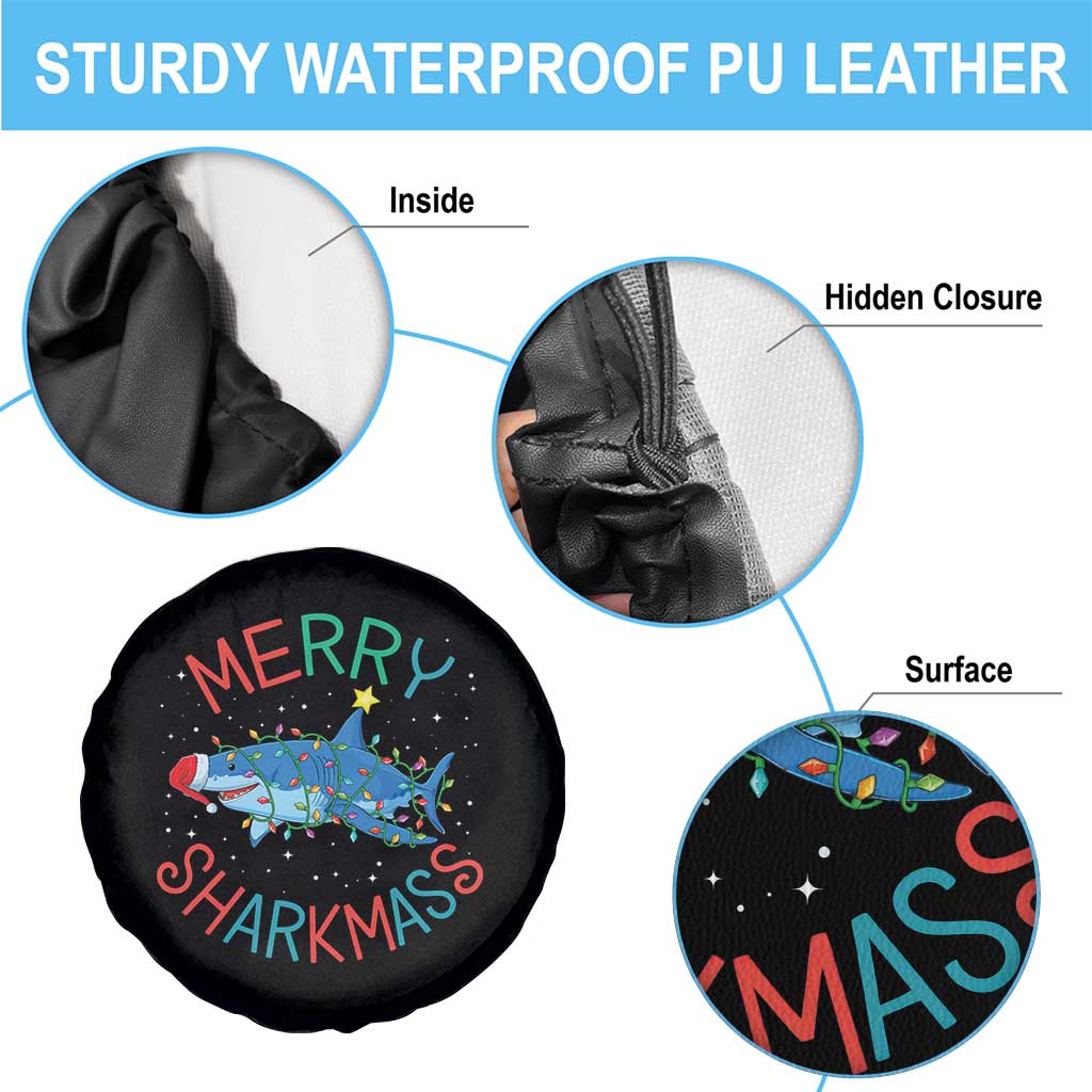 Christmas Shark Spare Tire Cover Funny Merry Sharkmas Xmas Gift - Wonder Print Shop