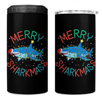 Christmas Shark 4 in 1 Can Cooler Tumbler Funny Merry Sharkmas Xmas Gift