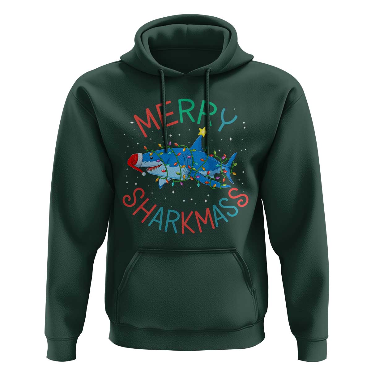Christmas Shark Hoodie Funny Merry Sharkmas Xmas Gift - Wonder Print Shop