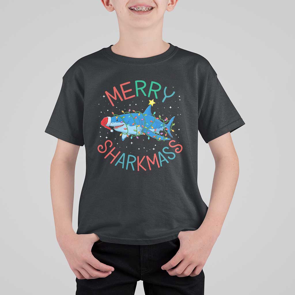 Christmas Shark T Shirt For Kid Funny Merry Sharkmas Xmas Gift - Wonder Print Shop