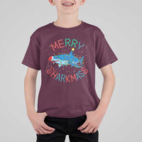 Christmas Shark T Shirt For Kid Funny Merry Sharkmas Xmas Gift - Wonder Print Shop