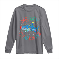 Christmas Shark Long Sleeve Shirt Funny Merry Sharkmas Xmas Gift - Wonder Print Shop