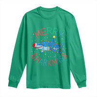 Christmas Shark Long Sleeve Shirt Funny Merry Sharkmas Xmas Gift - Wonder Print Shop