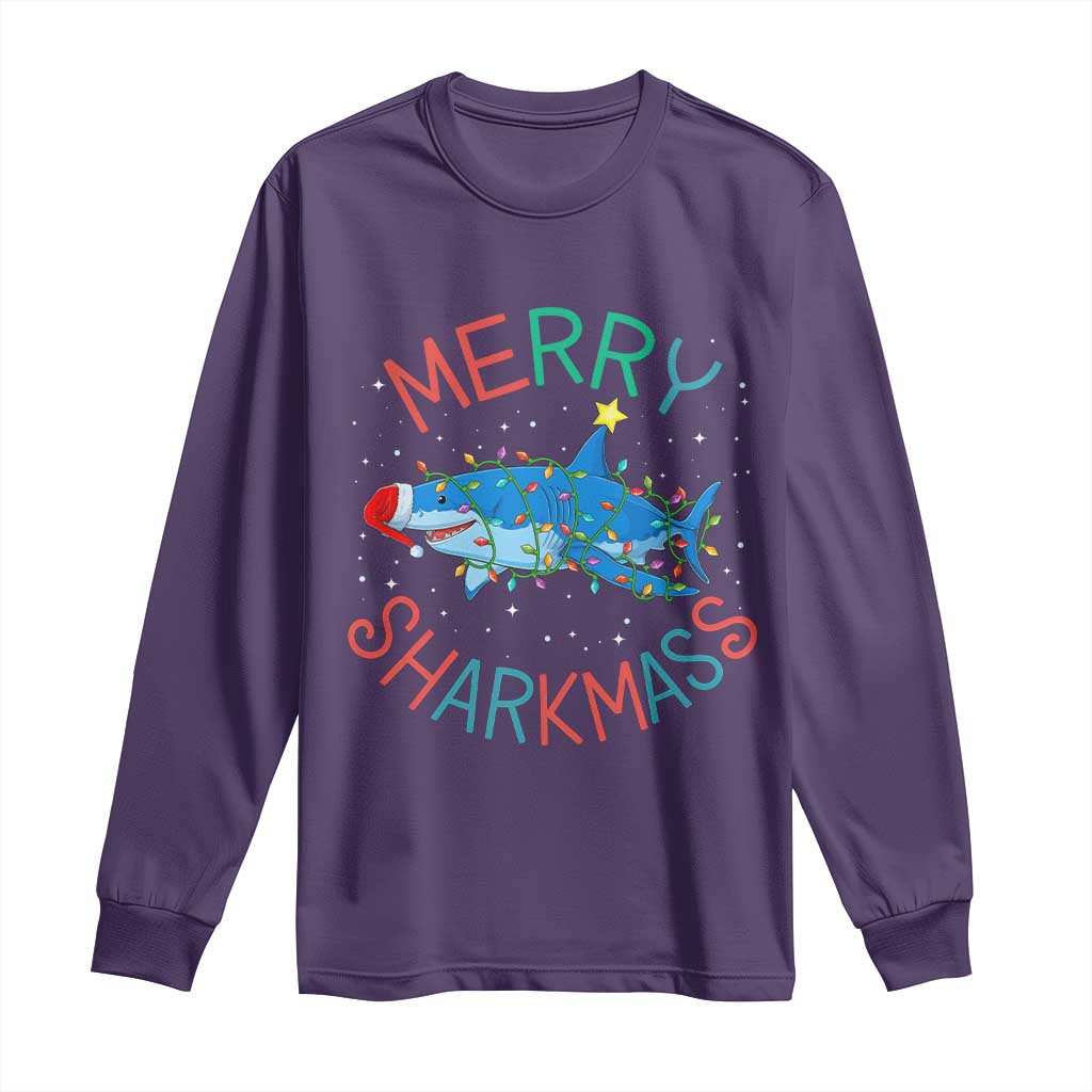 Christmas Shark Long Sleeve Shirt Funny Merry Sharkmas Xmas Gift - Wonder Print Shop