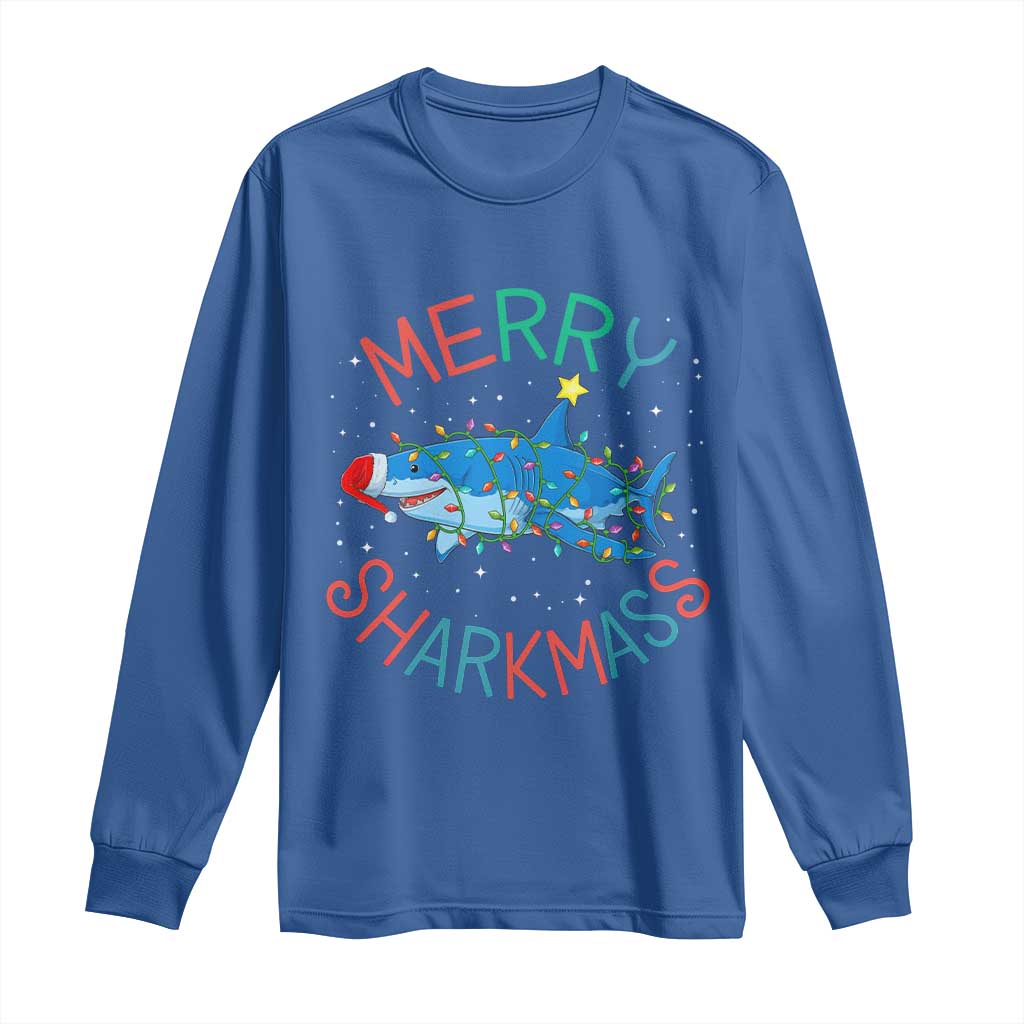 Christmas Shark Long Sleeve Shirt Funny Merry Sharkmas Xmas Gift - Wonder Print Shop
