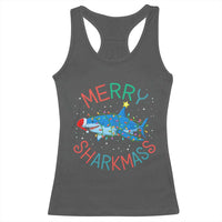Christmas Shark Racerback Tank Top Funny Merry Sharkmas Xmas Gift - Wonder Print Shop