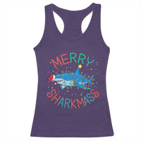 Christmas Shark Racerback Tank Top Funny Merry Sharkmas Xmas Gift - Wonder Print Shop