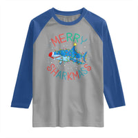 Christmas Shark Raglan Shirt Funny Merry Sharkmas Xmas Gift - Wonder Print Shop