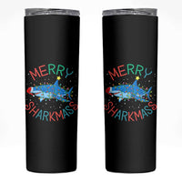 Christmas Shark Skinny Tumbler Funny Merry Sharkmas Xmas Gift