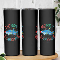 Christmas Shark Skinny Tumbler Funny Merry Sharkmas Xmas Gift