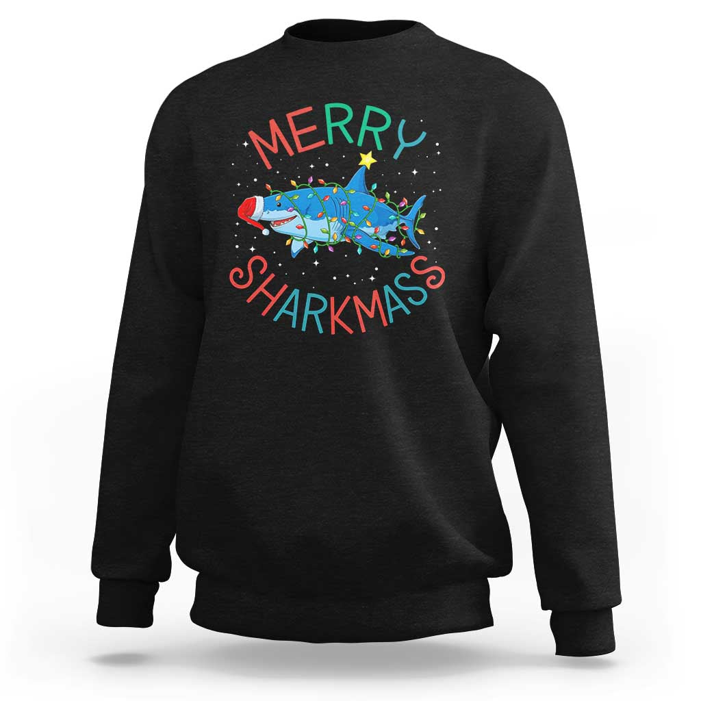 Christmas Shark Sweatshirt Funny Merry Sharkmas Xmas Gift - Wonder Print Shop