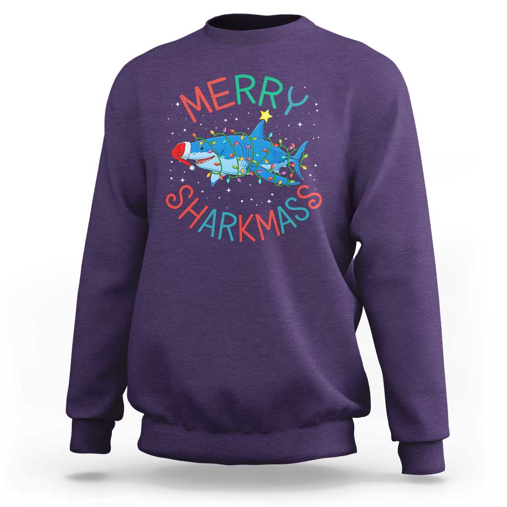 Christmas Shark Sweatshirt Funny Merry Sharkmas Xmas Gift - Wonder Print Shop