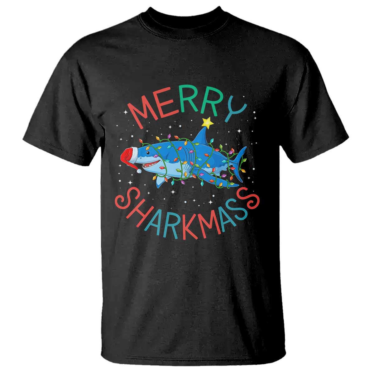 Christmas Shark T Shirt Funny Merry Sharkmas Xmas Gift - Wonder Print Shop