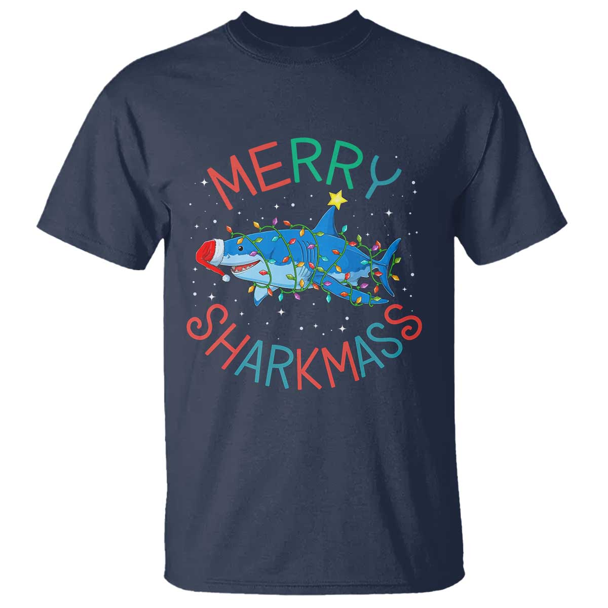 Christmas Shark T Shirt Funny Merry Sharkmas Xmas Gift - Wonder Print Shop
