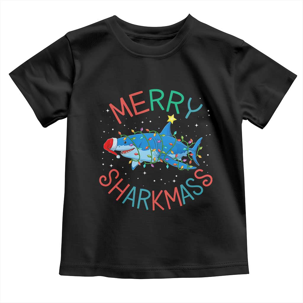 Christmas Shark Toddler T Shirt Funny Merry Sharkmas Xmas Gift - Wonder Print Shop
