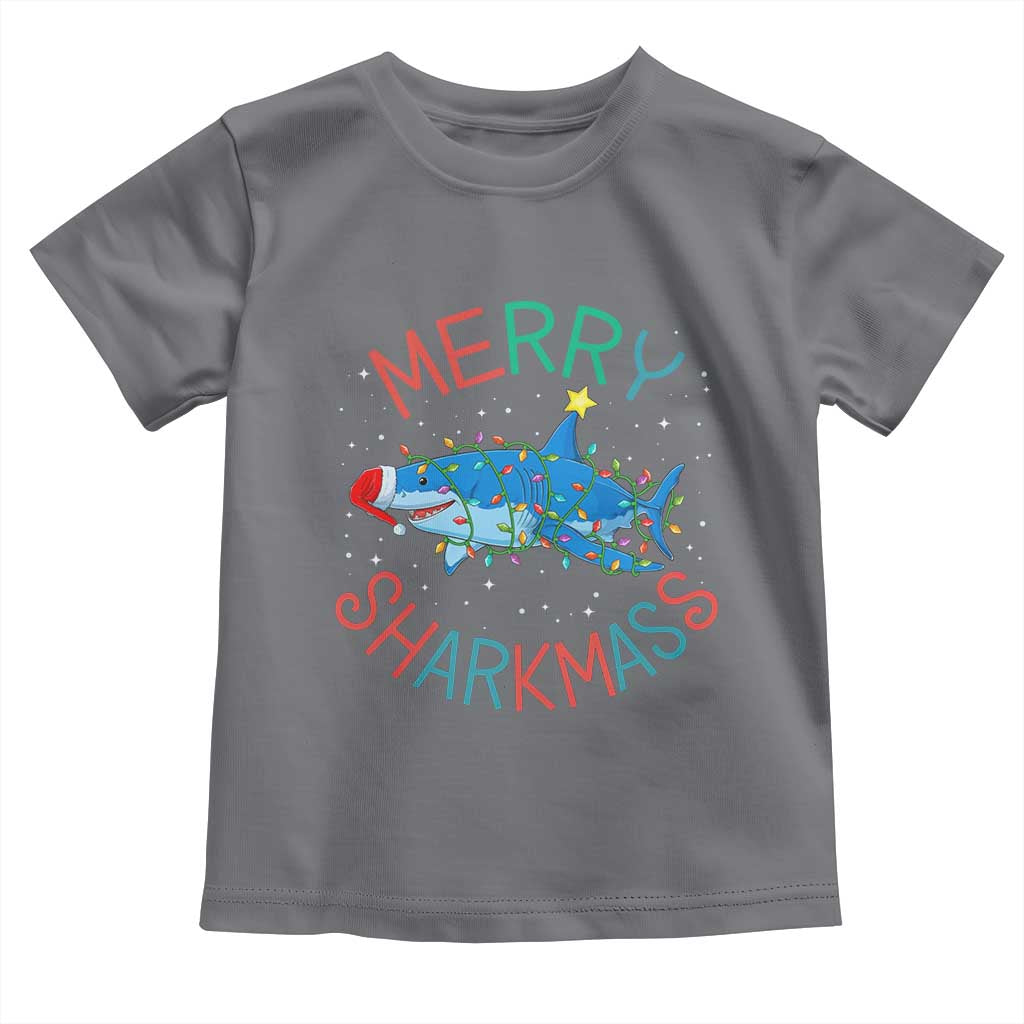 Christmas Shark Toddler T Shirt Funny Merry Sharkmas Xmas Gift - Wonder Print Shop