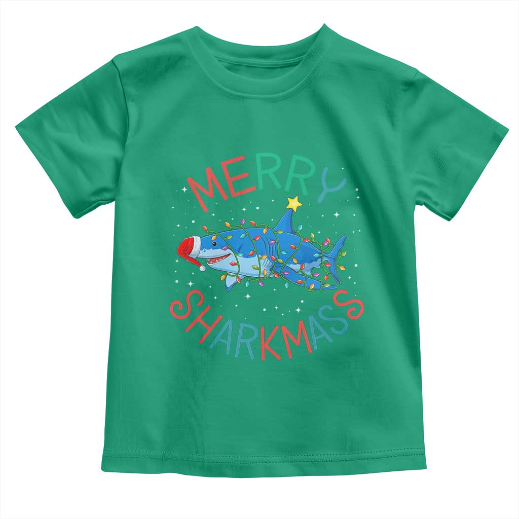 Christmas Shark Toddler T Shirt Funny Merry Sharkmas Xmas Gift - Wonder Print Shop