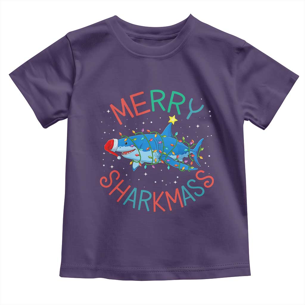 Christmas Shark Toddler T Shirt Funny Merry Sharkmas Xmas Gift - Wonder Print Shop