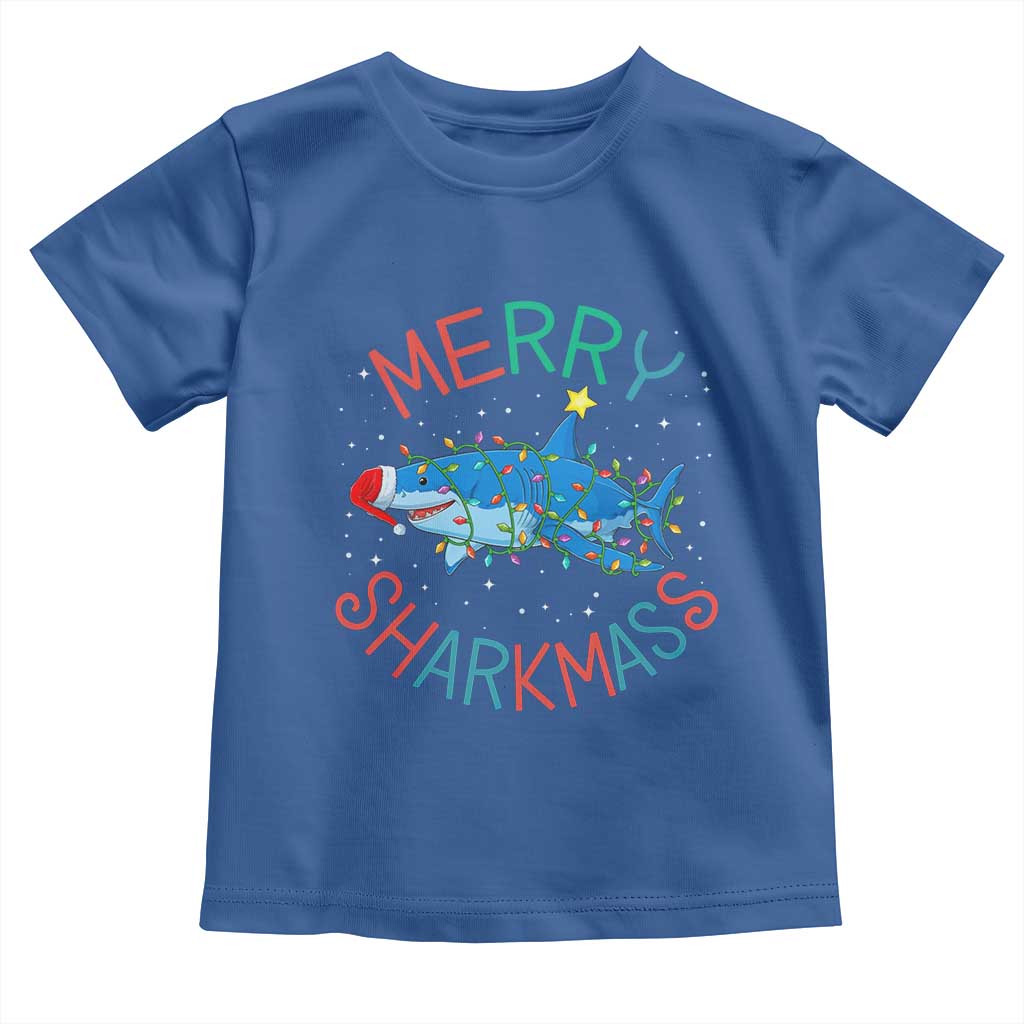 Christmas Shark Toddler T Shirt Funny Merry Sharkmas Xmas Gift - Wonder Print Shop