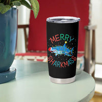 Christmas Shark Tumbler Cup Funny Merry Sharkmas Xmas Gift