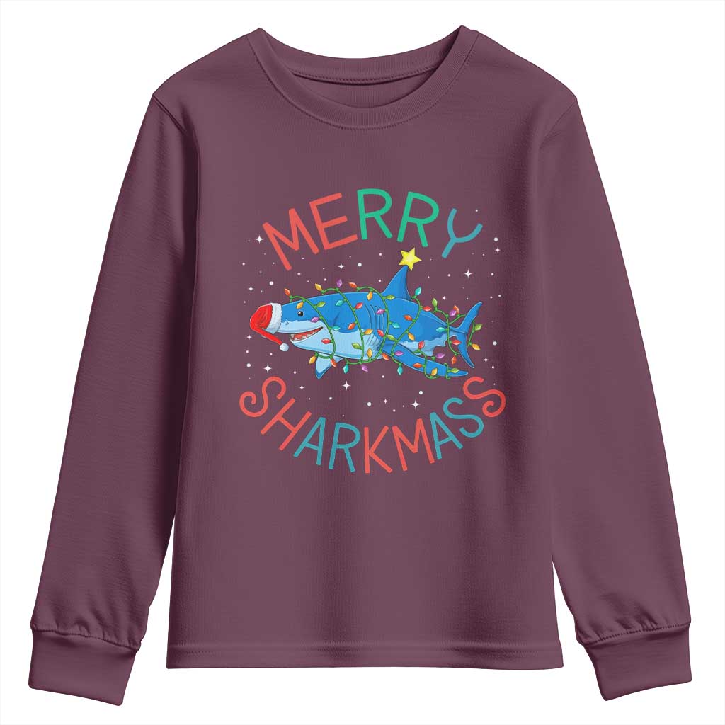 Christmas Shark Youth Sweatshirt Funny Merry Sharkmas Xmas Gift - Wonder Print Shop