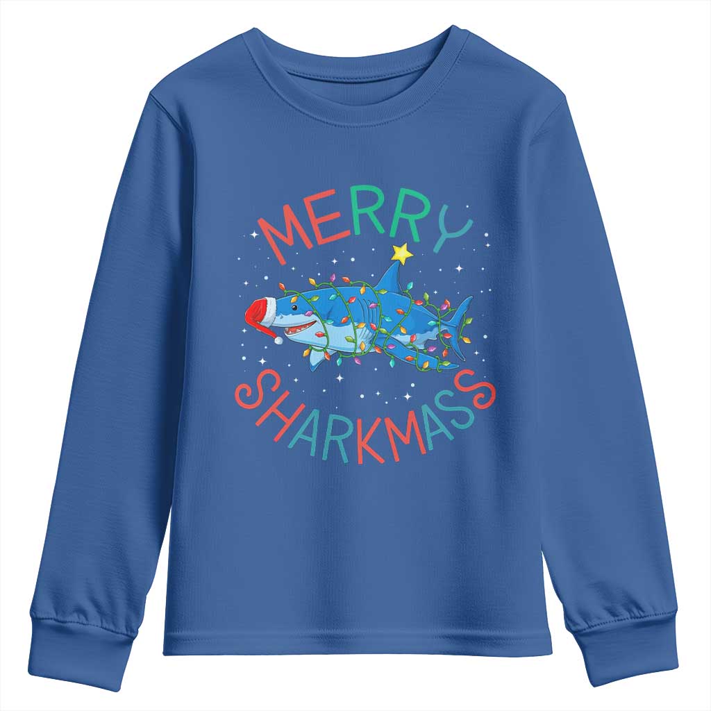 Christmas Shark Youth Sweatshirt Funny Merry Sharkmas Xmas Gift - Wonder Print Shop