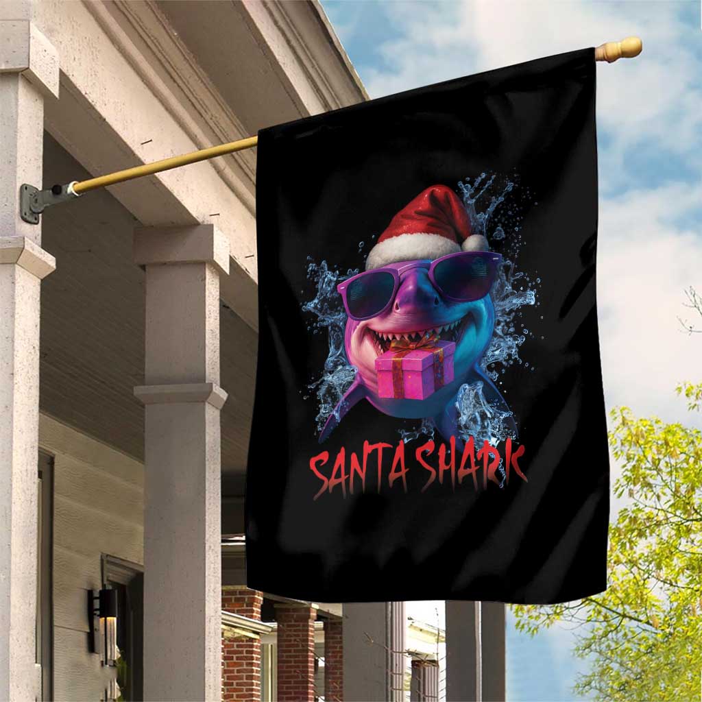 Funny Christmas Santa Shark Xmas Gift Garden Flag - Wonder Print Shop