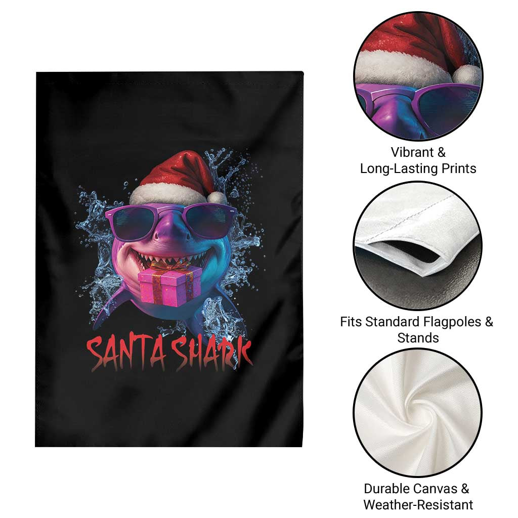 Funny Christmas Santa Shark Xmas Gift Garden Flag - Wonder Print Shop