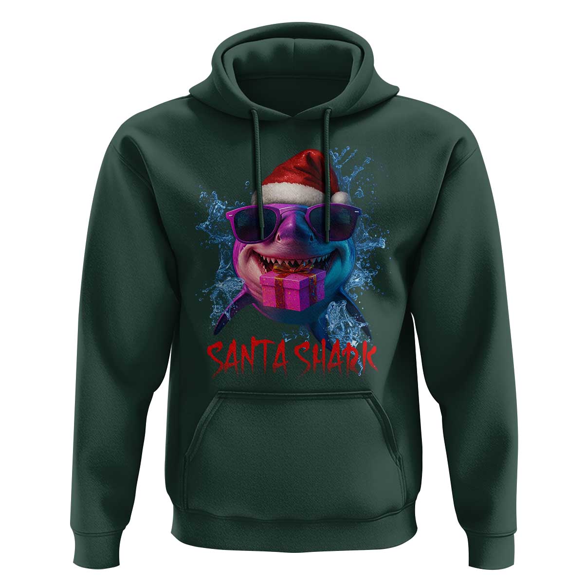 Funny Christmas Santa Shark Xmas Gift Hoodie - Wonder Print Shop