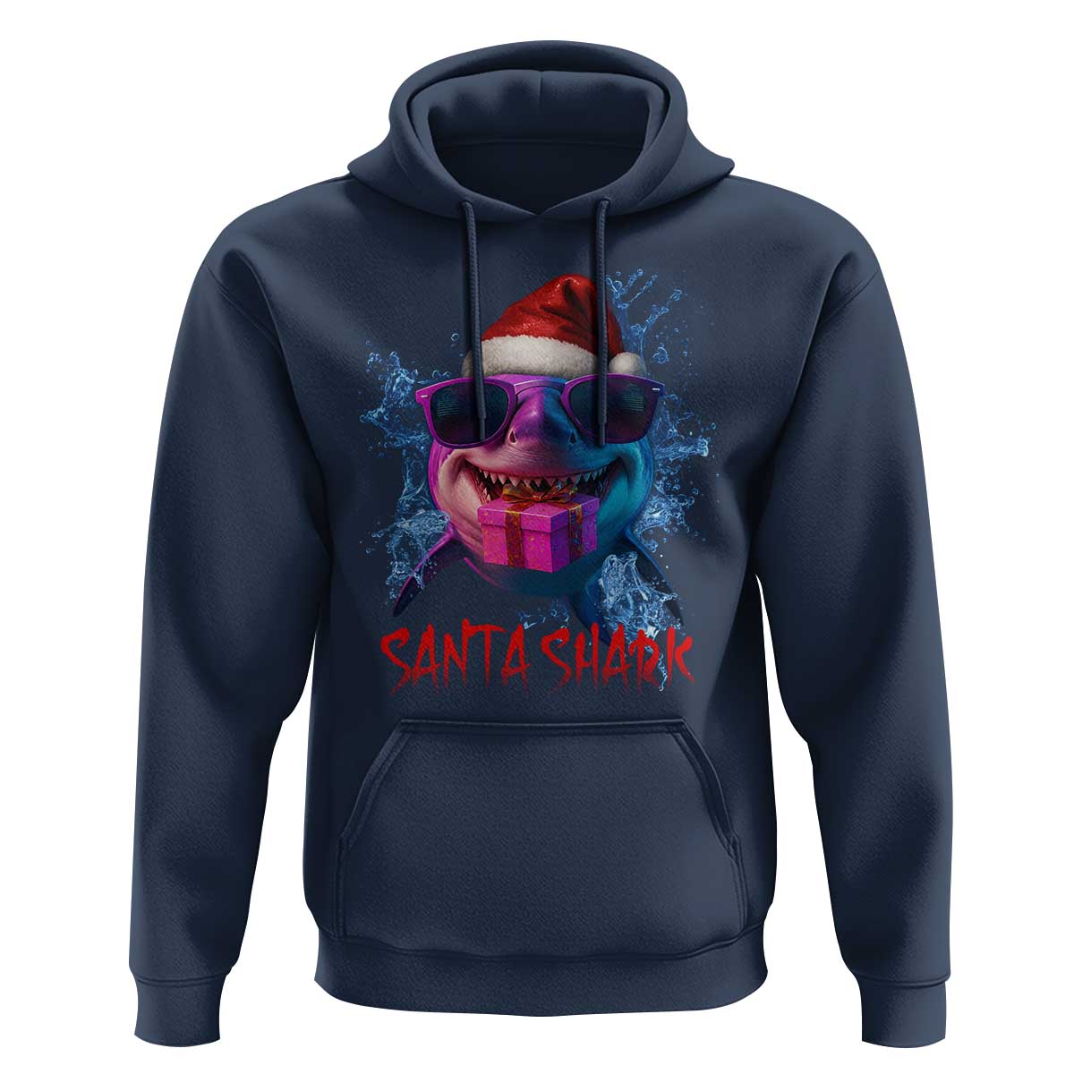 Funny Christmas Santa Shark Xmas Gift Hoodie - Wonder Print Shop