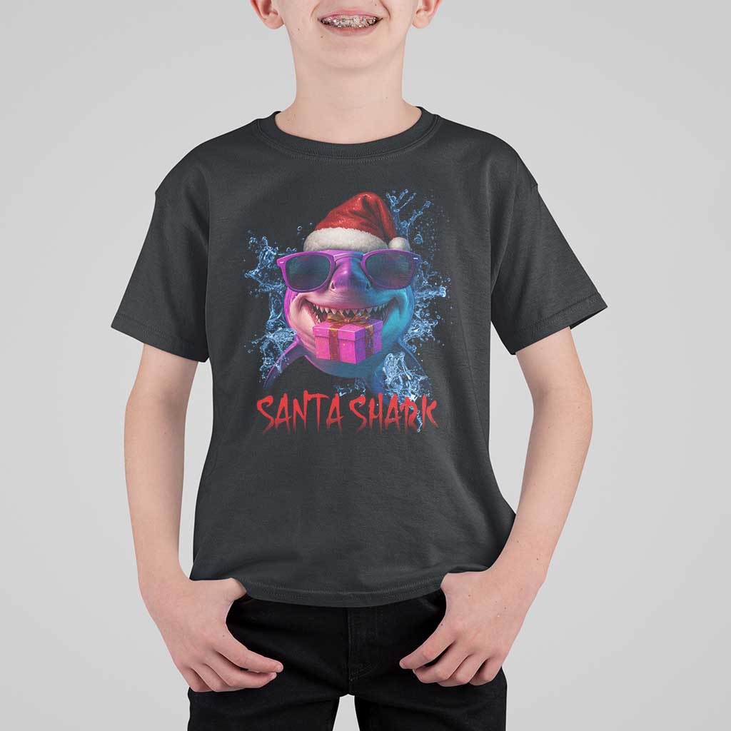 Funny Christmas Santa Shark Xmas Gift T Shirt For Kid - Wonder Print Shop