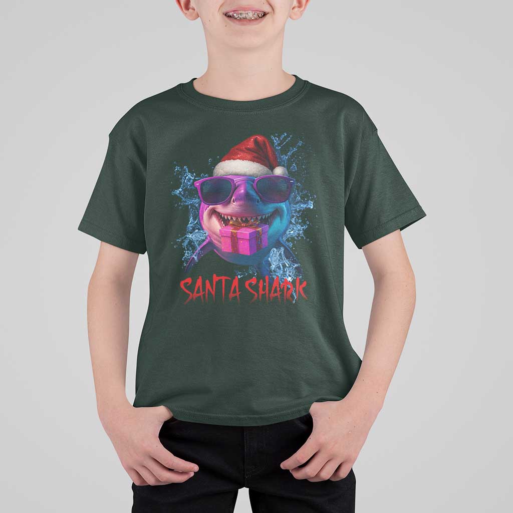 Funny Christmas Santa Shark Xmas Gift T Shirt For Kid - Wonder Print Shop