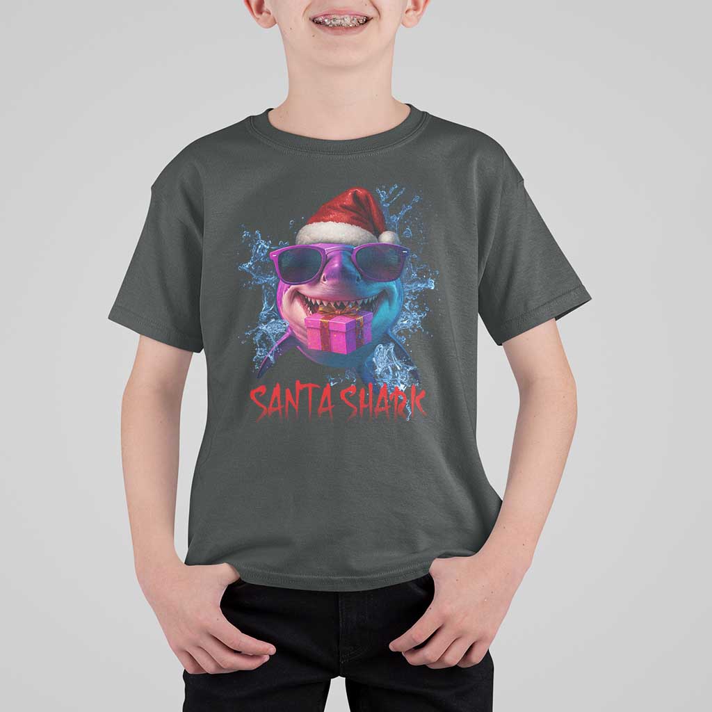 Funny Christmas Santa Shark Xmas Gift T Shirt For Kid - Wonder Print Shop