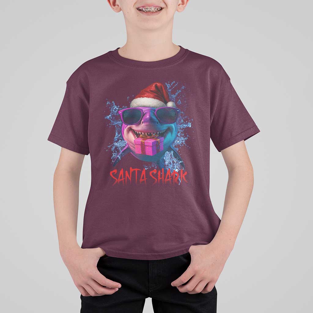 Funny Christmas Santa Shark Xmas Gift T Shirt For Kid - Wonder Print Shop