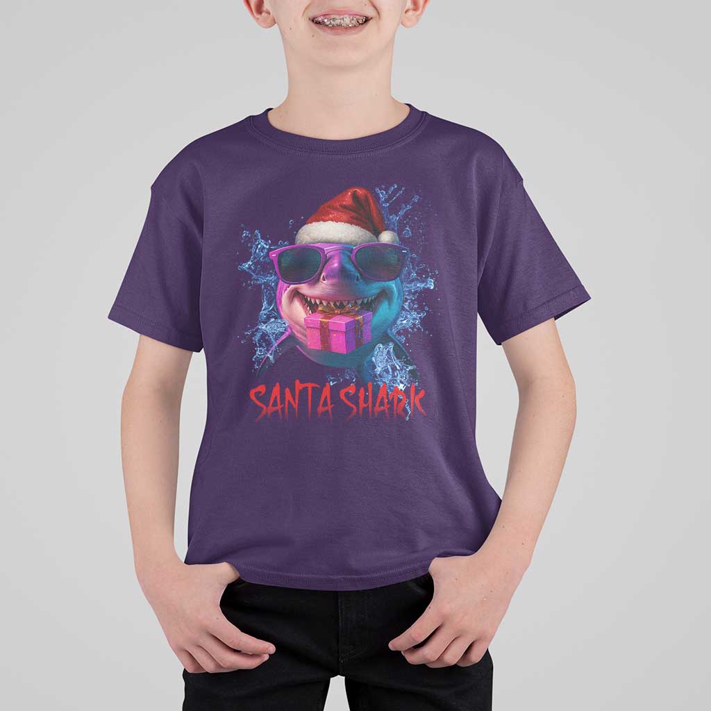 Funny Christmas Santa Shark Xmas Gift T Shirt For Kid - Wonder Print Shop