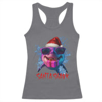 Funny Christmas Santa Shark Xmas Gift Racerback Tank Top - Wonder Print Shop