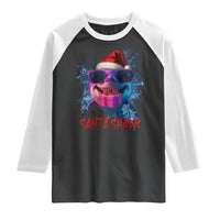 Funny Christmas Santa Shark Xmas Gift Raglan Shirt - Wonder Print Shop
