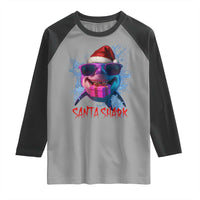 Funny Christmas Santa Shark Xmas Gift Raglan Shirt - Wonder Print Shop