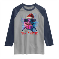 Funny Christmas Santa Shark Xmas Gift Raglan Shirt - Wonder Print Shop